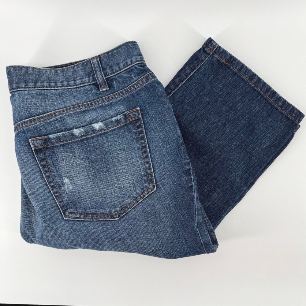 LOFT Boyfriend Jeans Womens‎ 10 Blue Medium Wash Distressed Cotton Button Fly